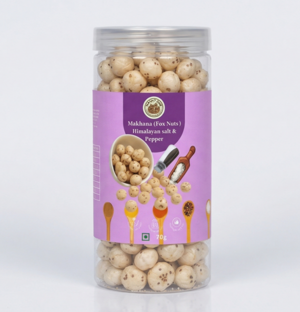 Roasted Himalayan Salt and Pepper Makhana | Premium Diet Snacks